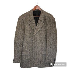 Banana Republic Blazer Men's 42R Brown Gray Herringbone Wool 3 Button Jacket